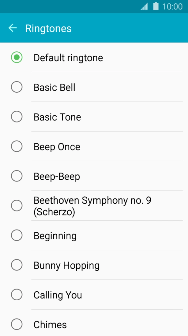 Press the different ring tones to hear them. Press the different ring tones to hear them.