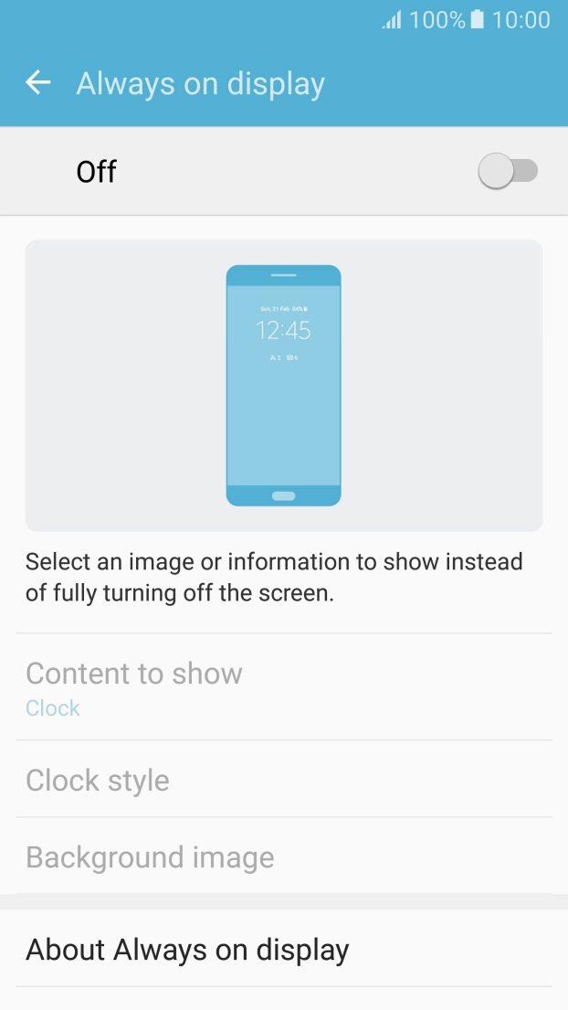 Press the indicator to turn the function on or off.
