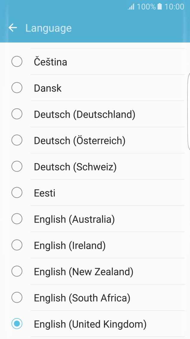 Press the required language.