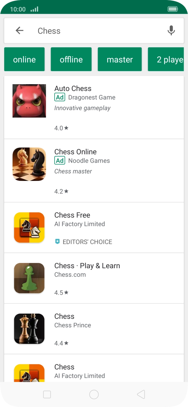 Press the required app. Press the required app.