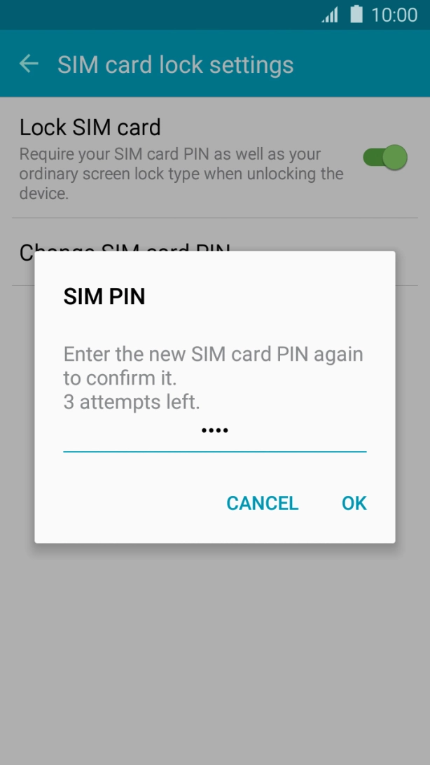Key in the new PIN again and press OK. Key in the new PIN again and press OK.