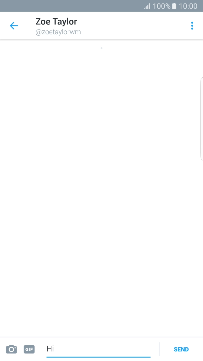 Write the required message and press SEND.