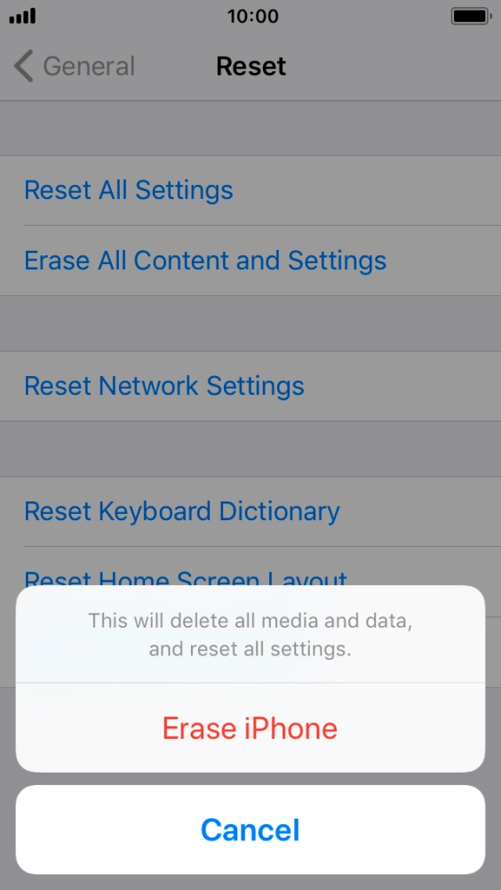 Press Erase iPhone. Press Erase iPhone.