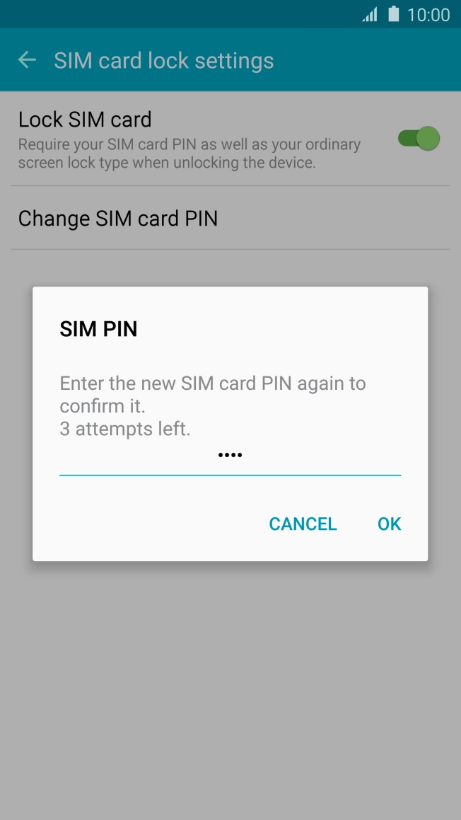 Key in the new PIN again and press OK. Key in the new PIN again and press OK.
