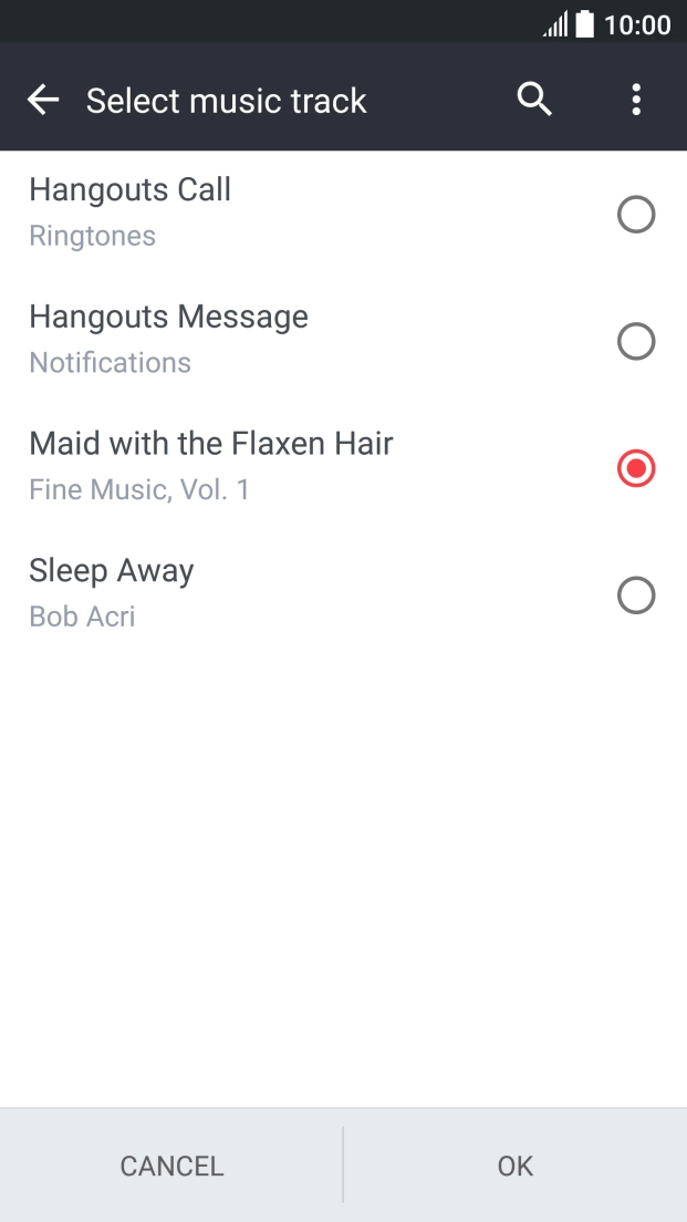 Once you've found a ring tone you like, press OK.