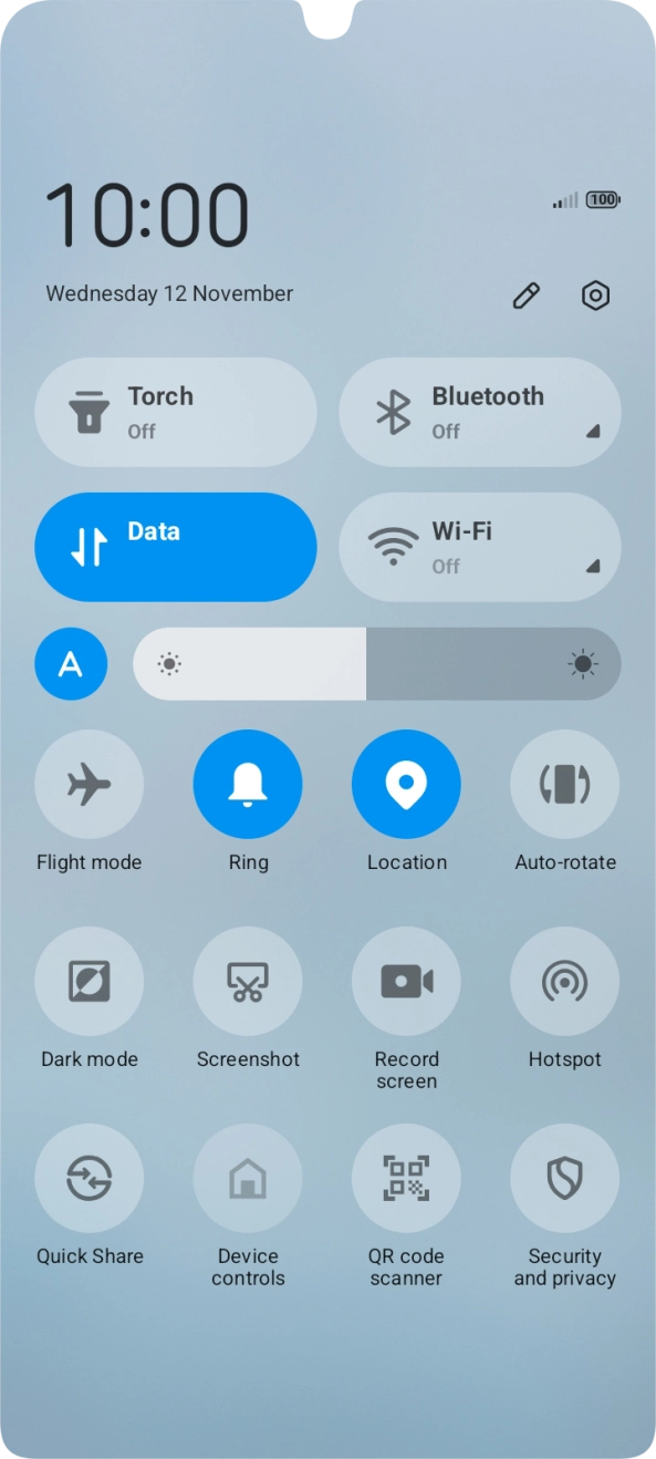 Press the settings icon.