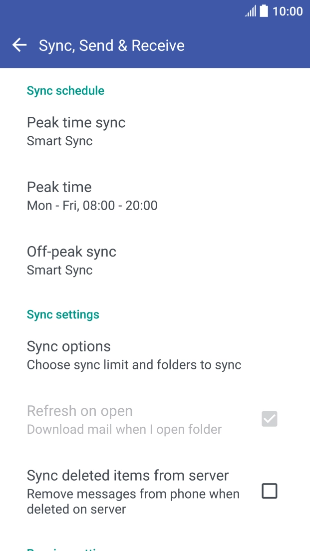 Press Off-peak sync. Press Off-peak sync.