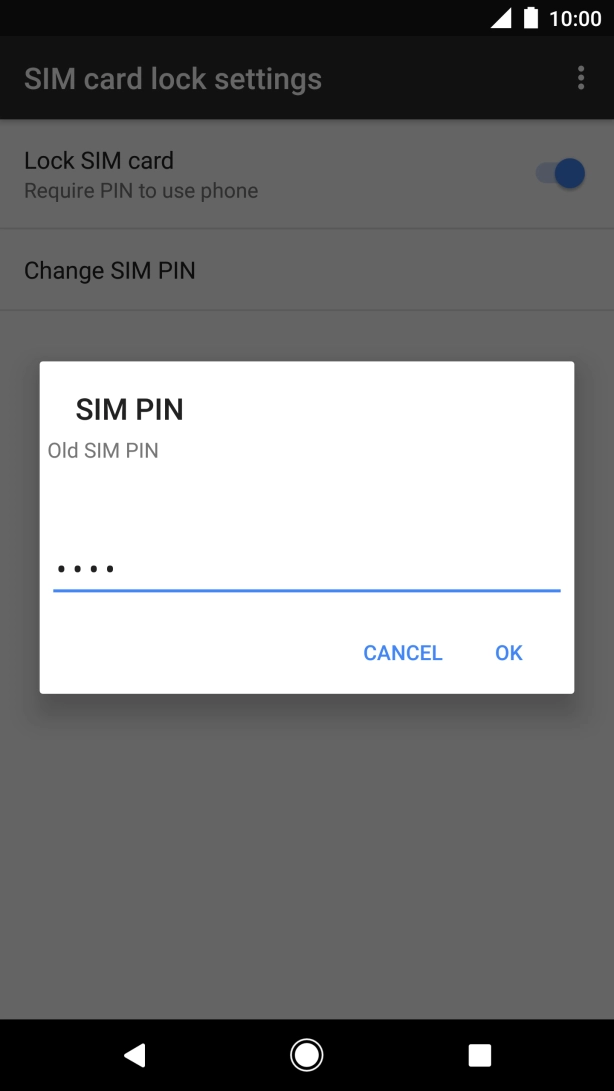 Key in your current PIN and press OK. Key in your current PIN and press OK.