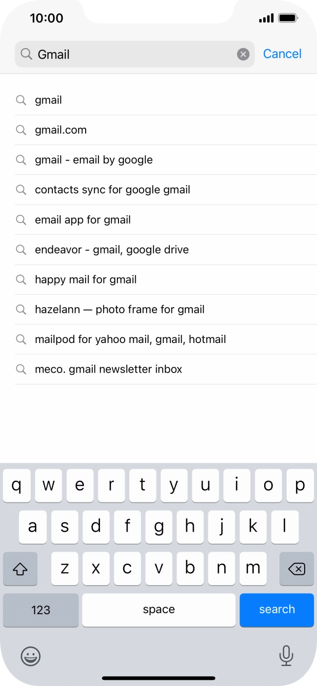 Key in Gmail and press search.