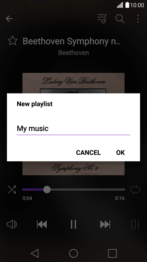 Key in a name for the playlist and press OK.