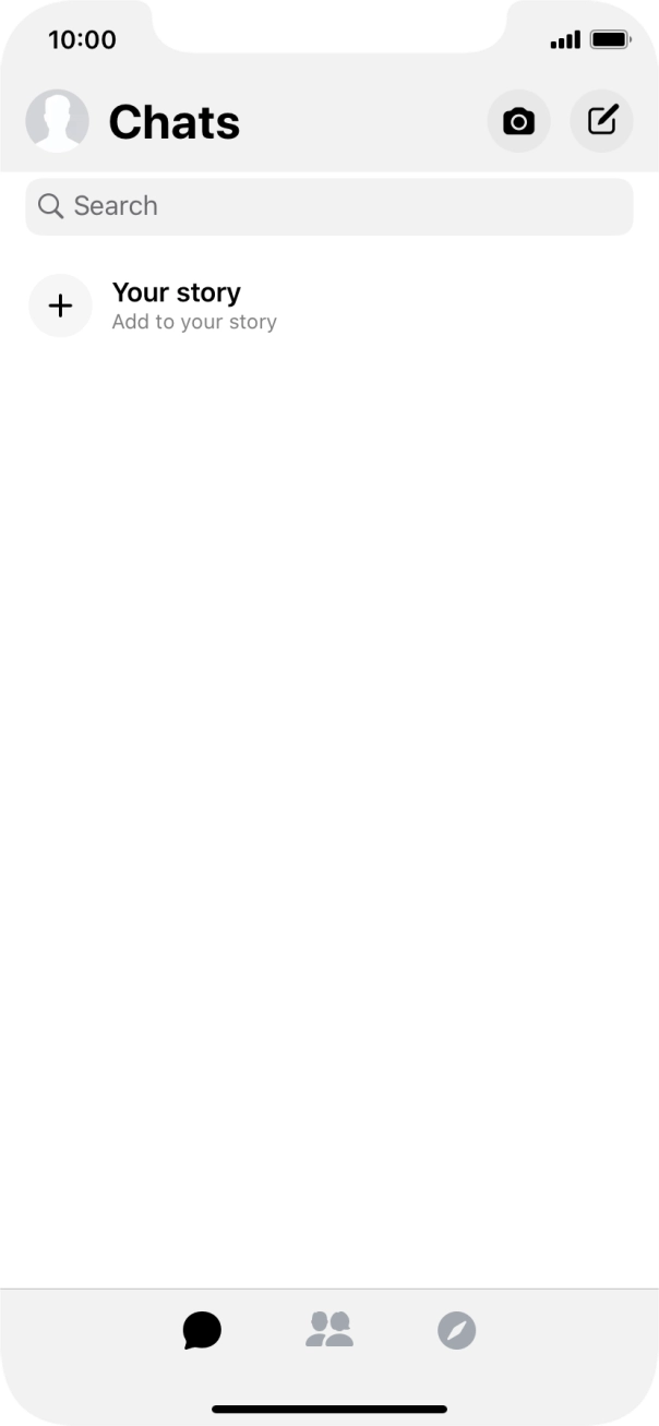Press the new message icon. Press the new message icon.