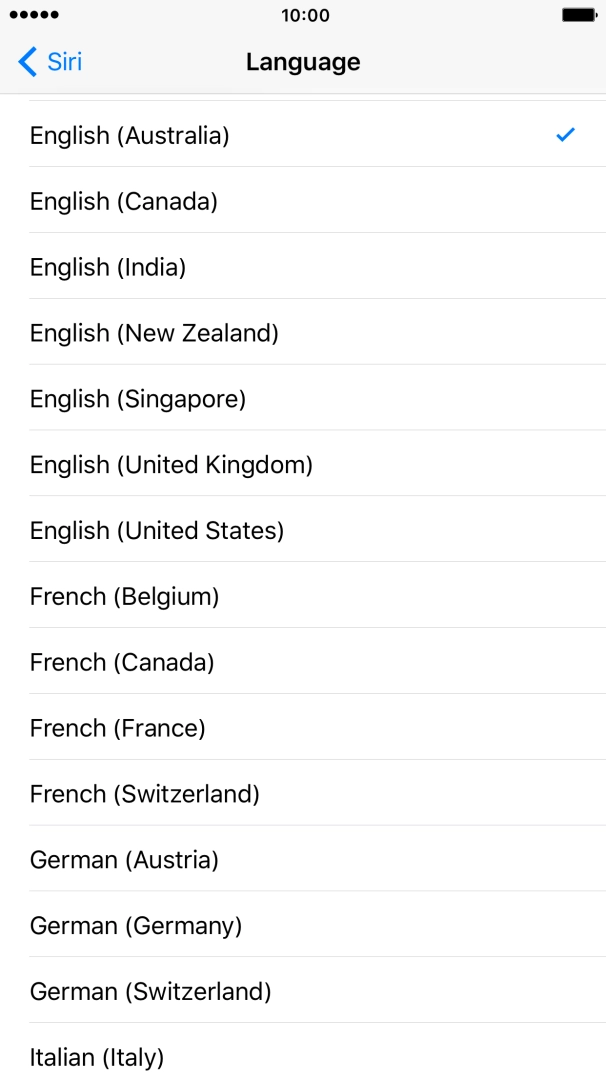 Press the required language. Press the required language.
