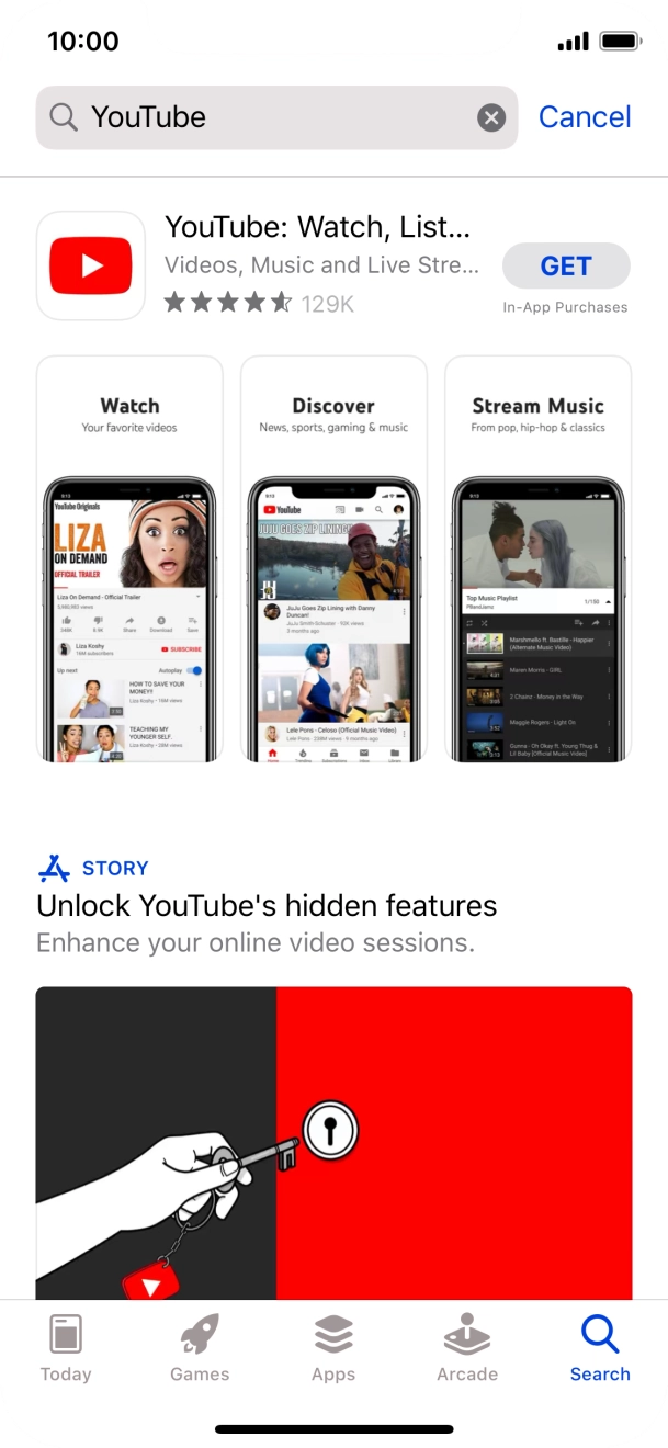 Press YouTube. Press YouTube.