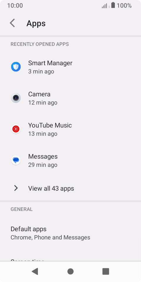 Press View all apps. Press View all apps.