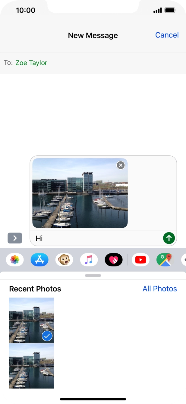 Press the send icon. Press the send icon.