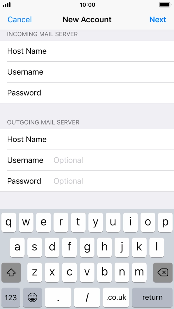 Press Username and key in the username for your Telstra email account. Press Username and key in the username for your Telstra email account.