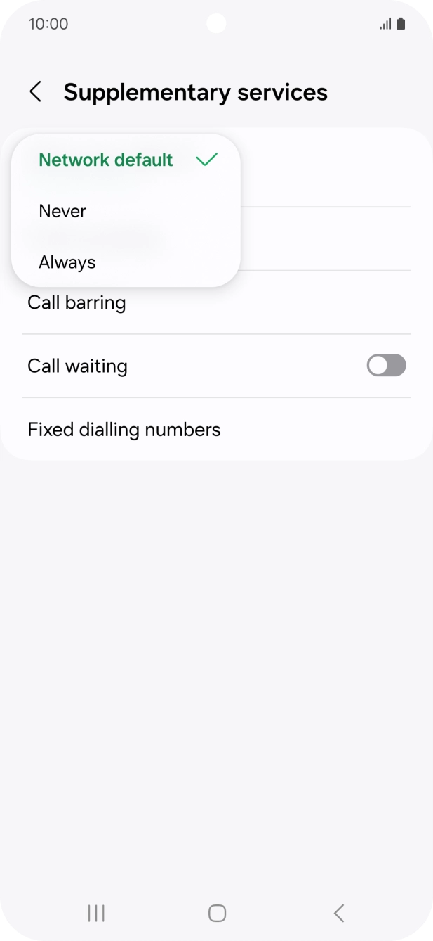 Press Always to turn on caller identification. Press Always to turn on caller identification.