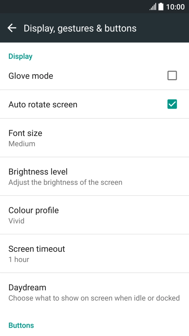 Press Brightness level.