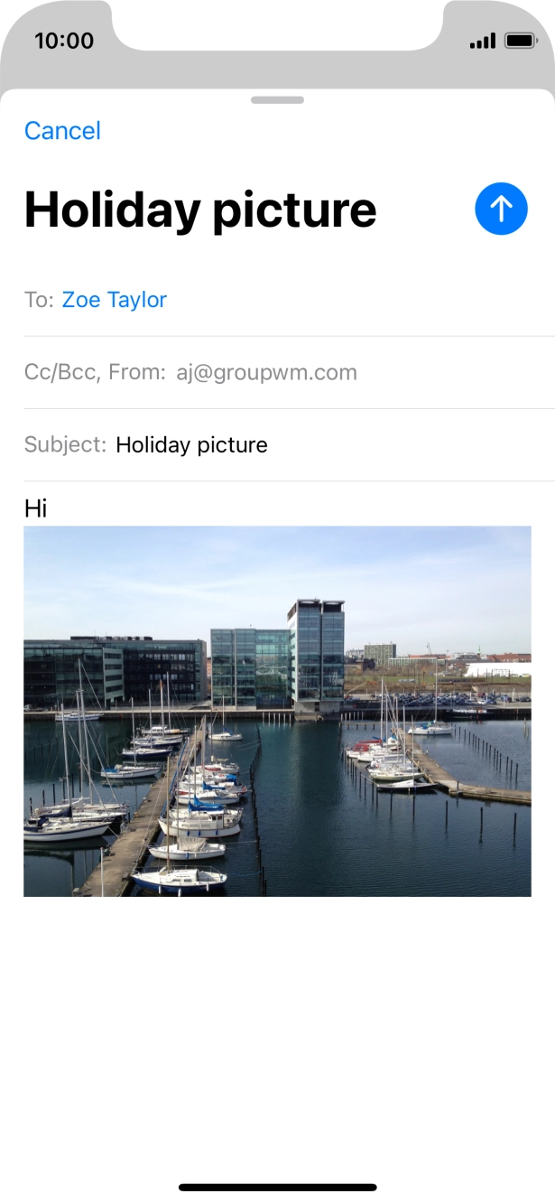 Press the send icon. Press the send icon.