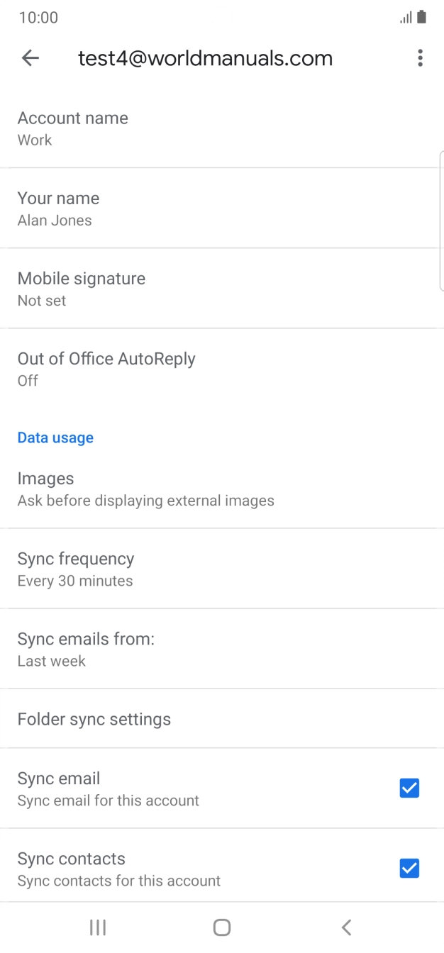 Press Account name and key in the required name. Press Account name and key in the required name.