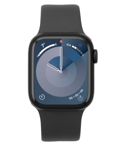 Imagen 1: Vista frontal del Apple Watch Series 9 - Black