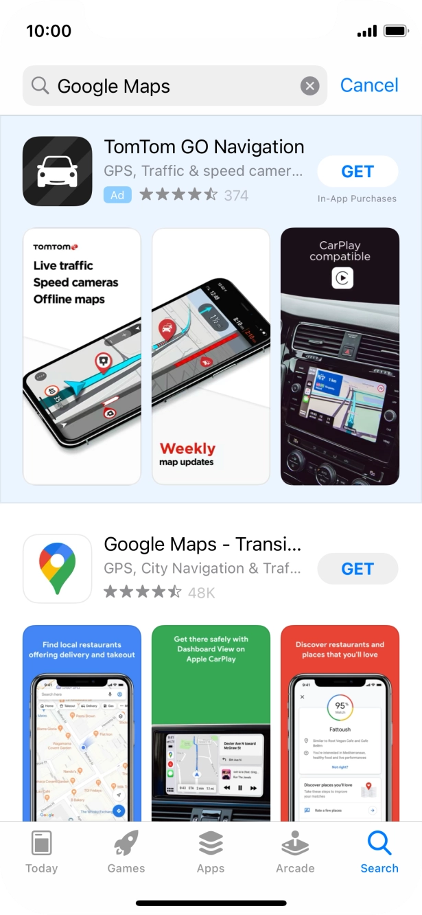 Press Google Maps.
