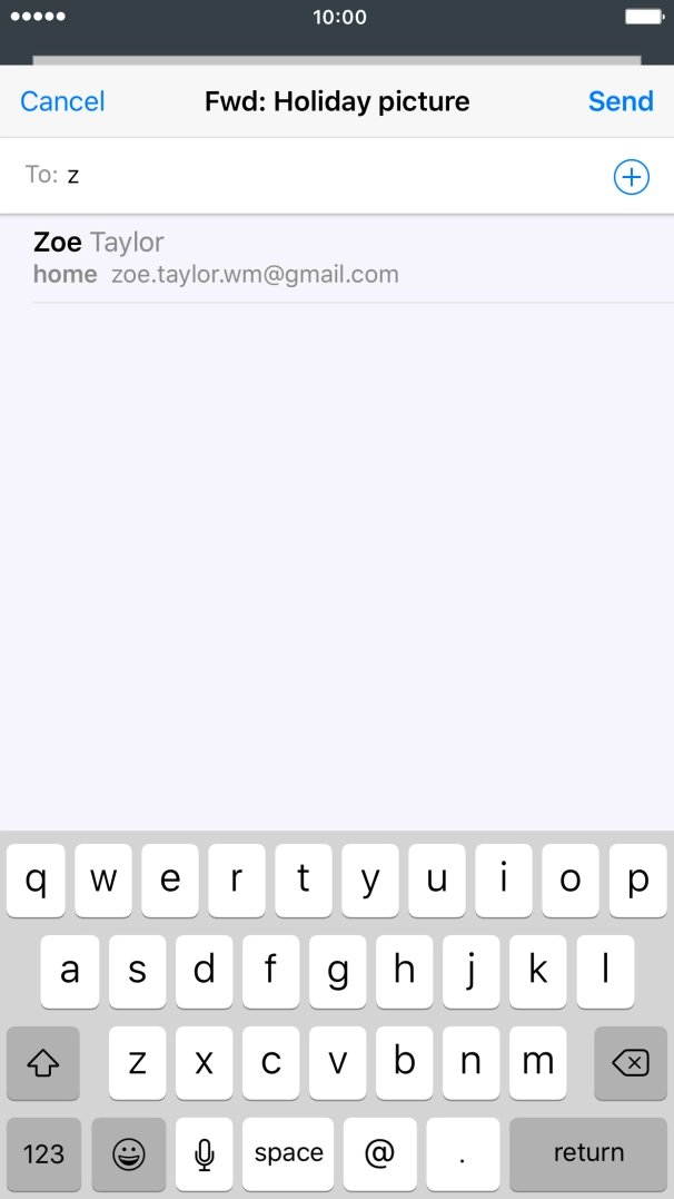 Key in the first letters of the recipient's name and press the required contact.