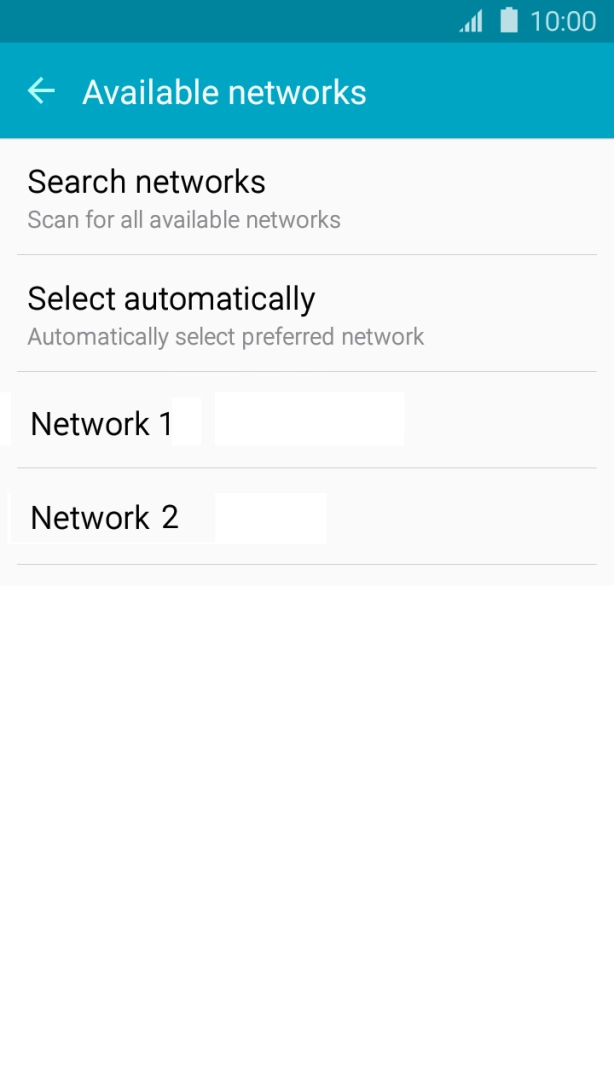 Press the required network. Press the required network.