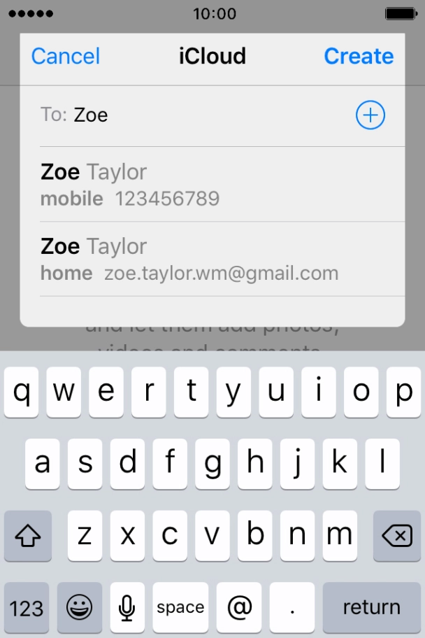 Press the required contact. Press the required contact.