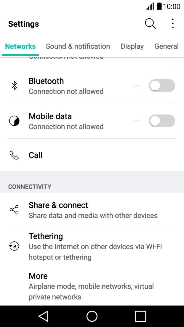 Press Share & connect.