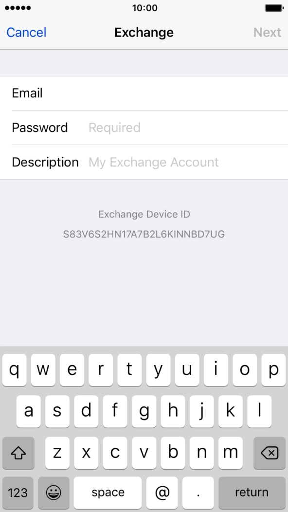 Press Password and key in the password for your email account. Press Password and key in the password for your email account.