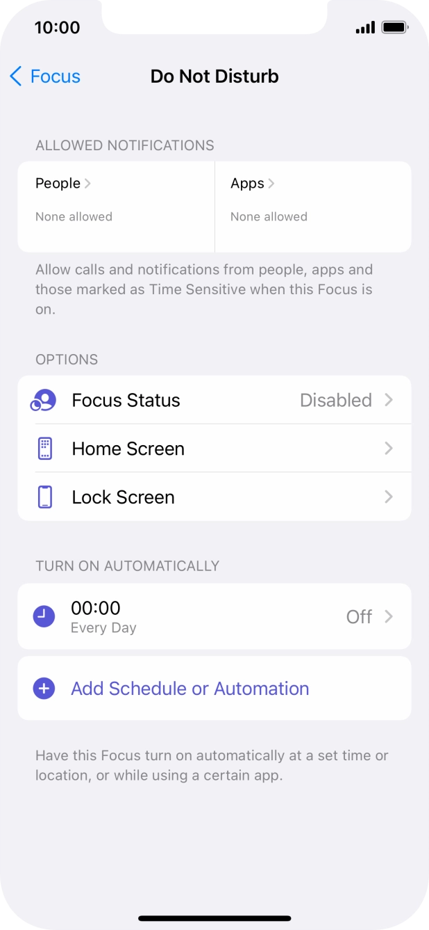 Press People and follow the instructions on the screen to select which contacts you would like to receive calls and notifications from when Do Not Disturb is turned on. Press People and follow the instructions on the screen to select which contacts you would like to receive calls and notifications from when Do Not Disturb is turned on.