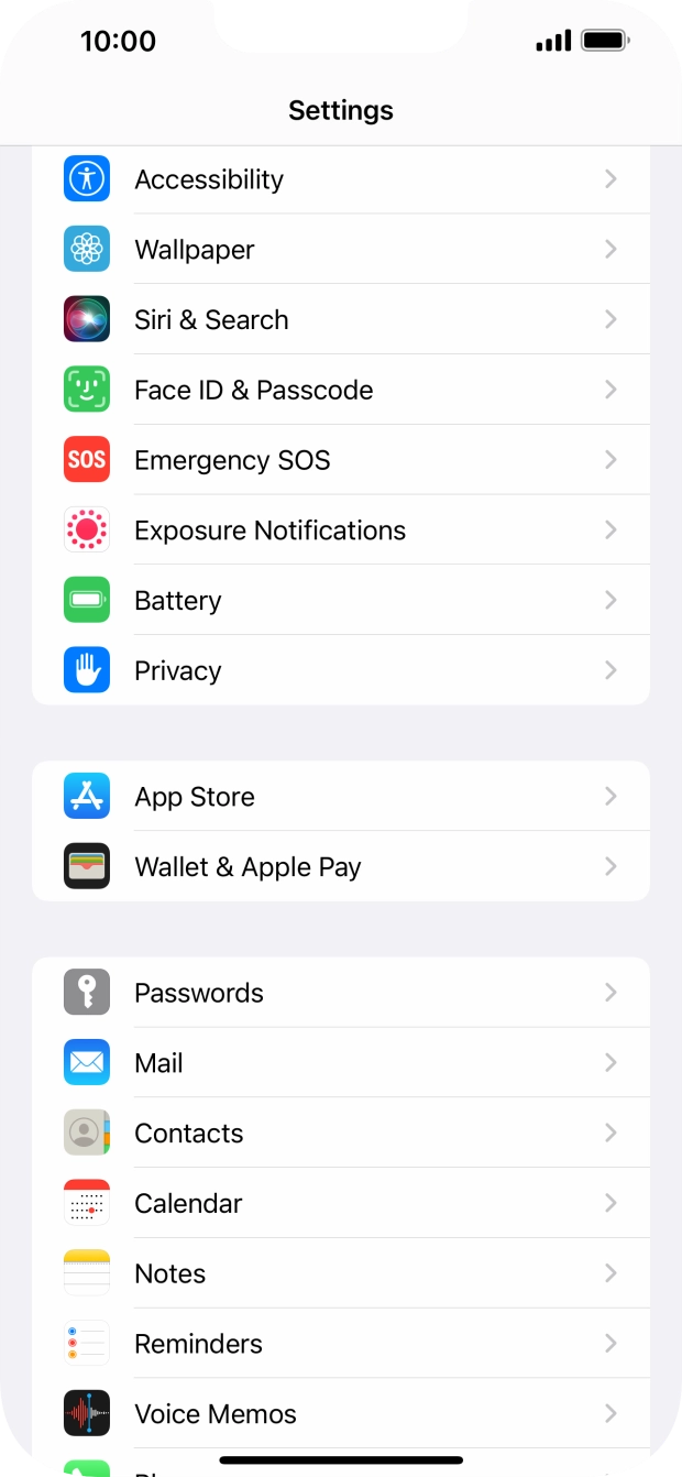 Press Face ID & Passcode.