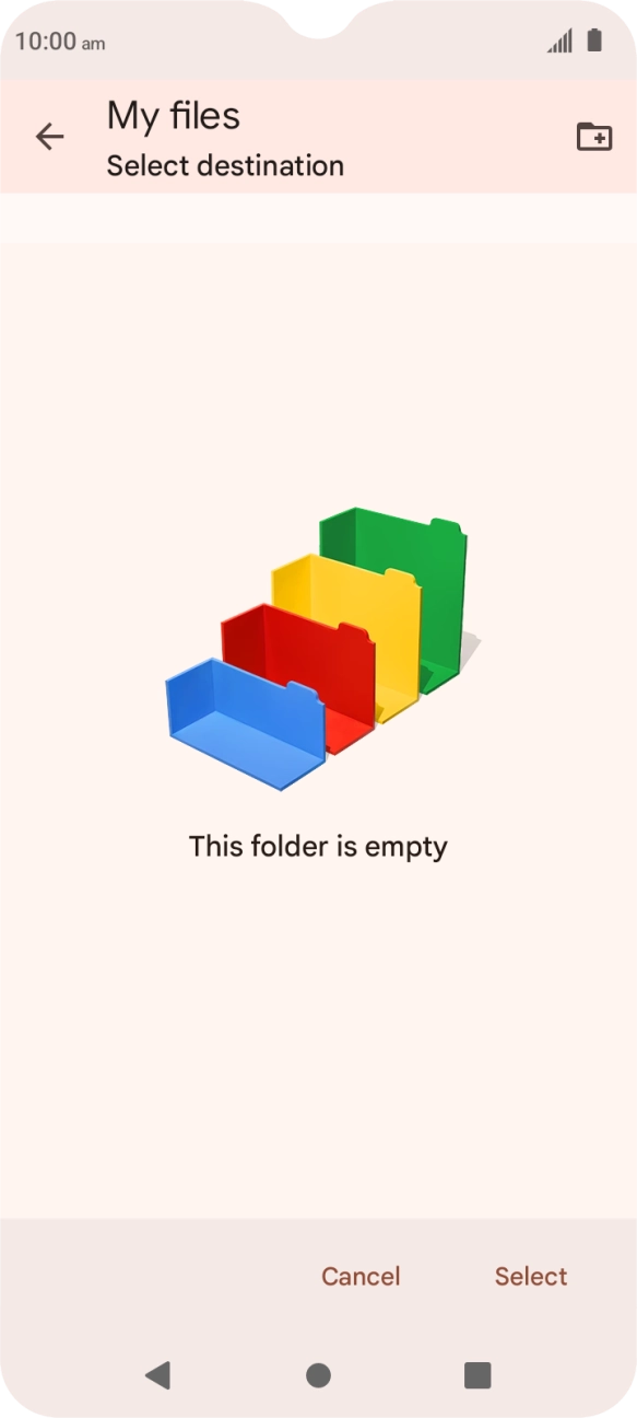 To create a new folder, press the new folder icon and follow the instructions on the screen to create a new folder. To create a new folder, press the new folder icon and follow the instructions on the screen to create a new folder.