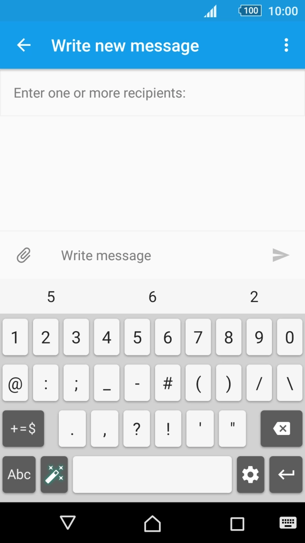 Press the required numbers and symbols.