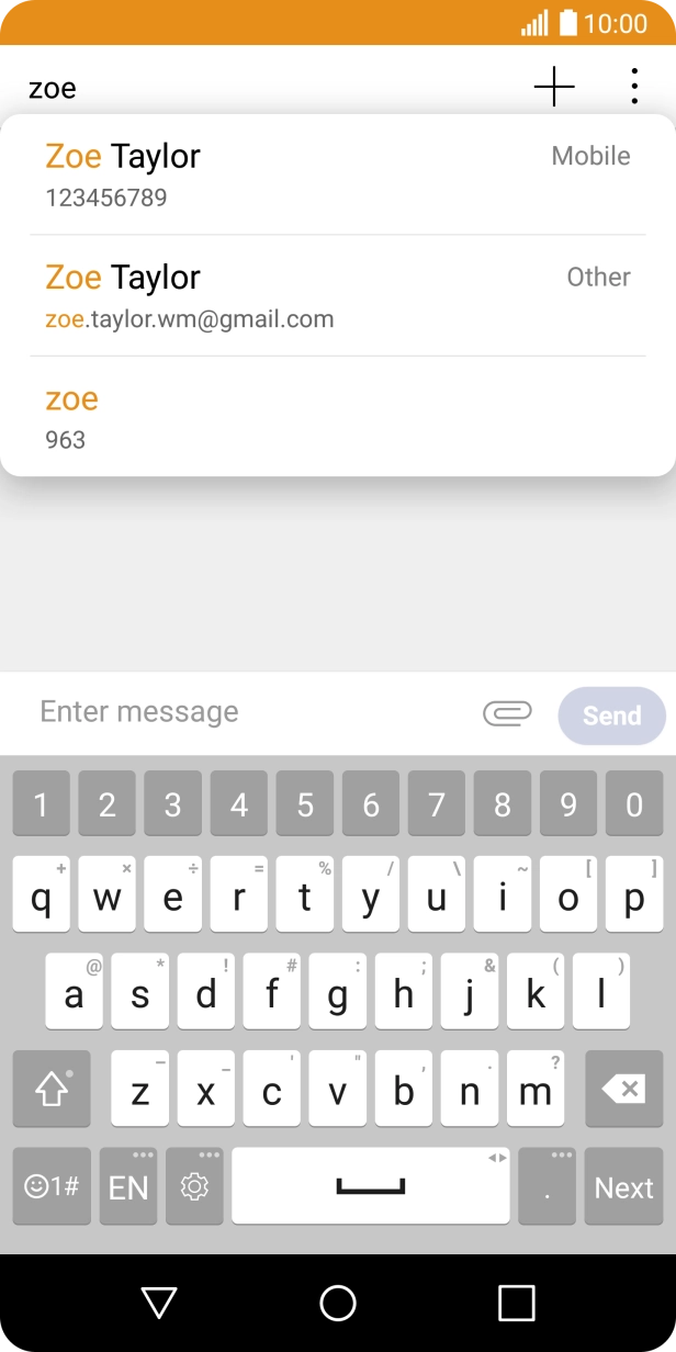 Press the required contact.