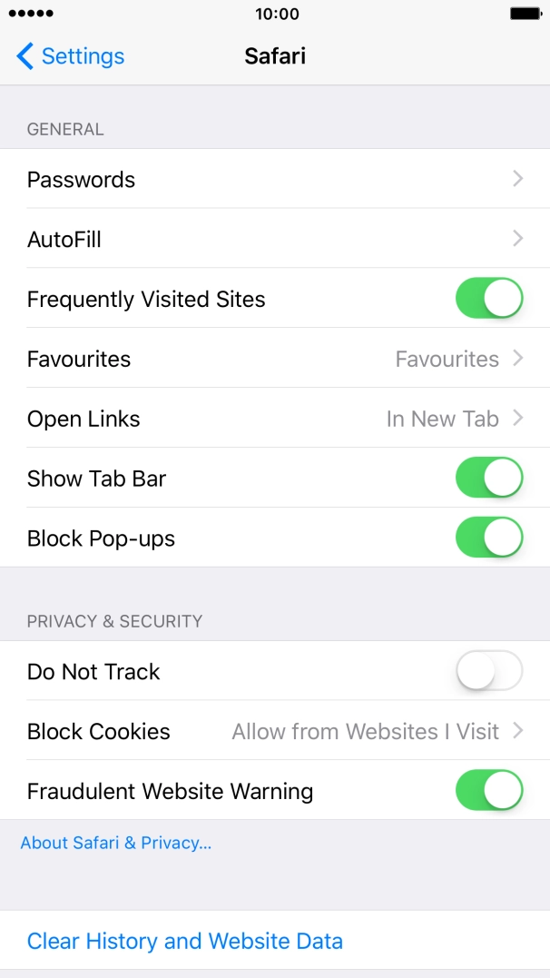 Press Clear History and Website Data. Press Clear History and Website Data.