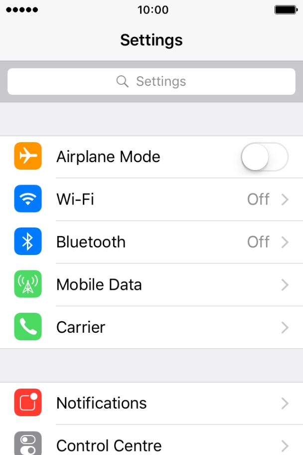 Press Mobile Data.