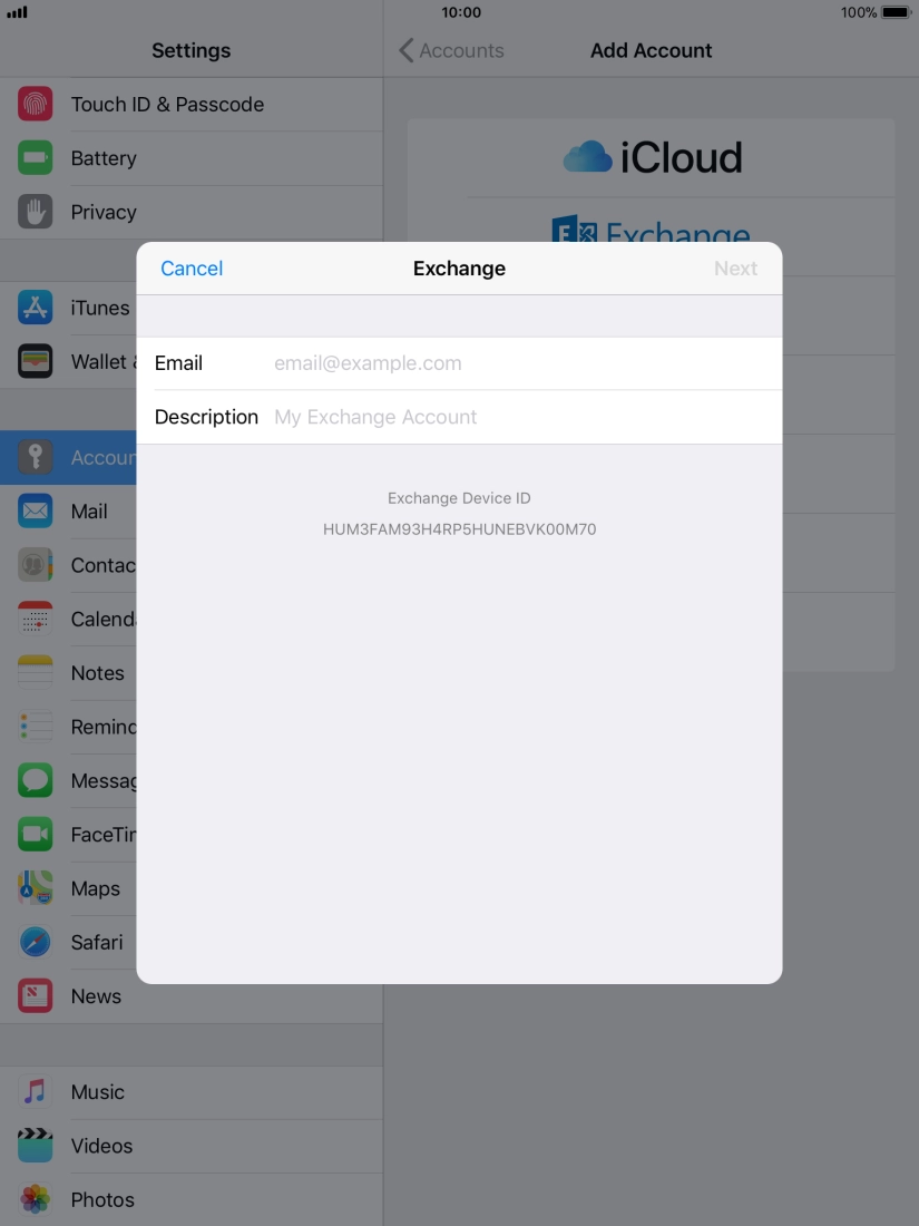 Press Email and key in your email address. Press Email and key in your email address.
