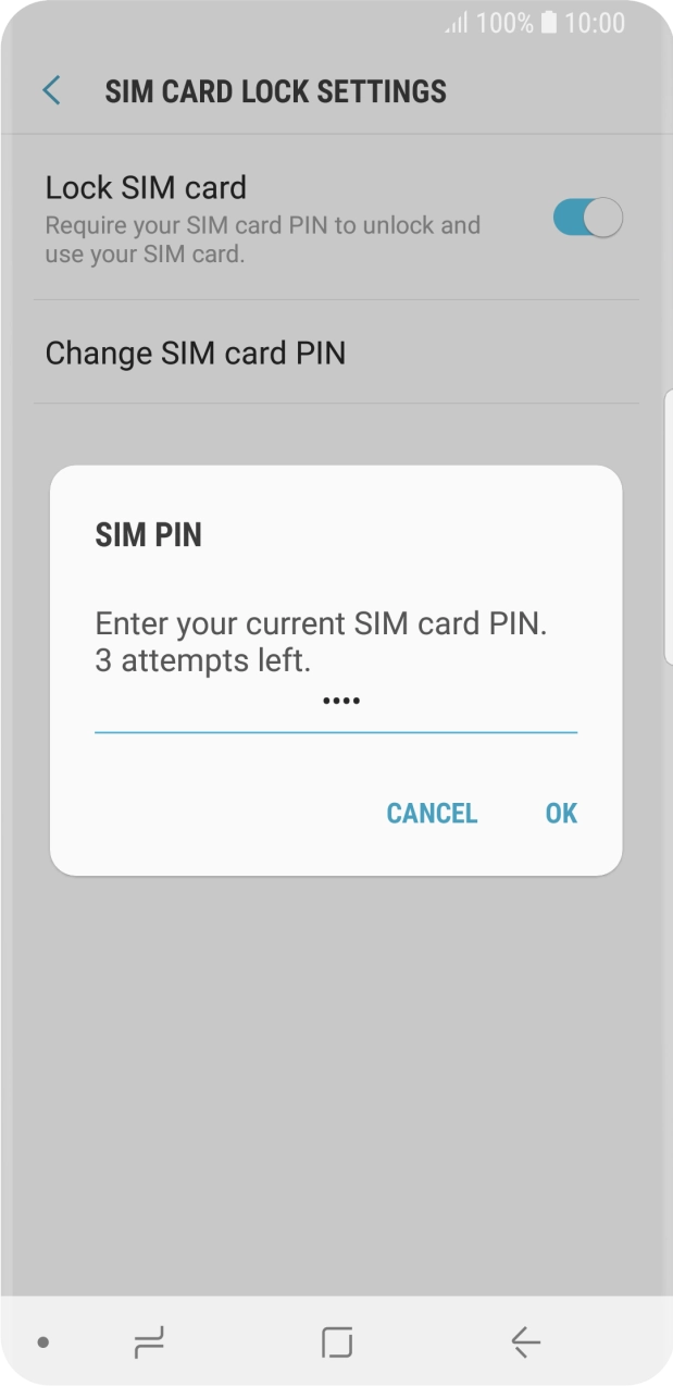 Key in your current PIN and press OK. Key in your current PIN and press OK.
