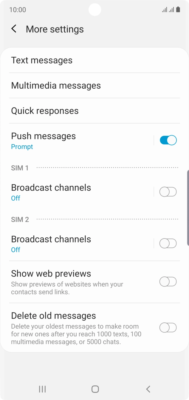 Press Text messages. Press Text messages.