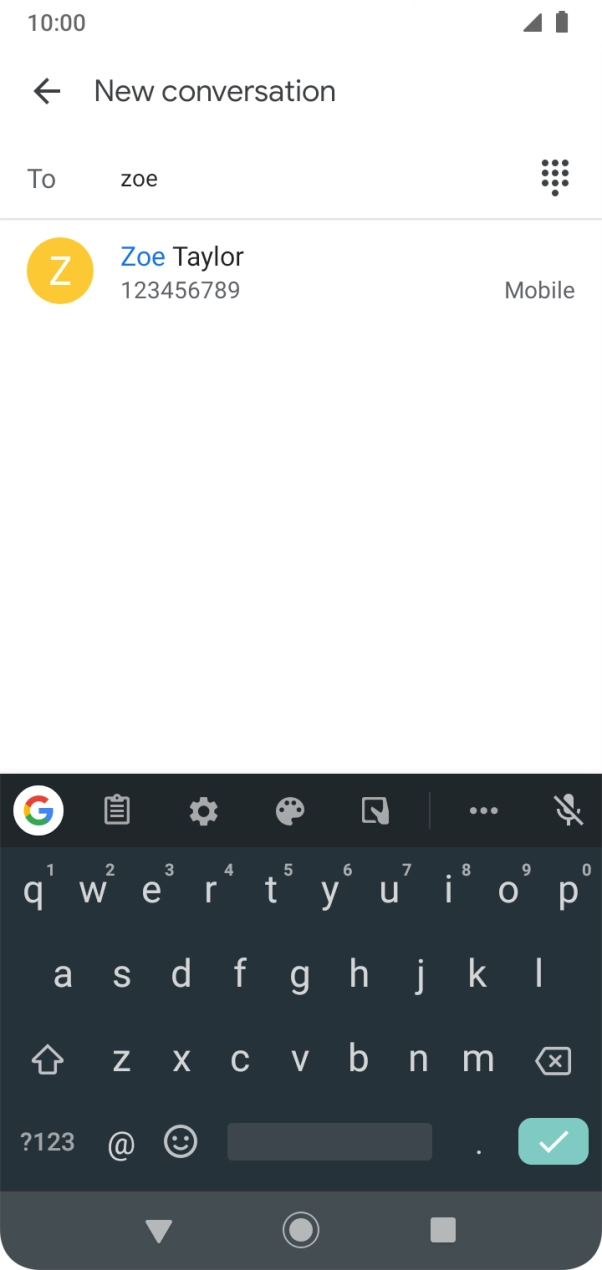 Press the required contact. Press the required contact.