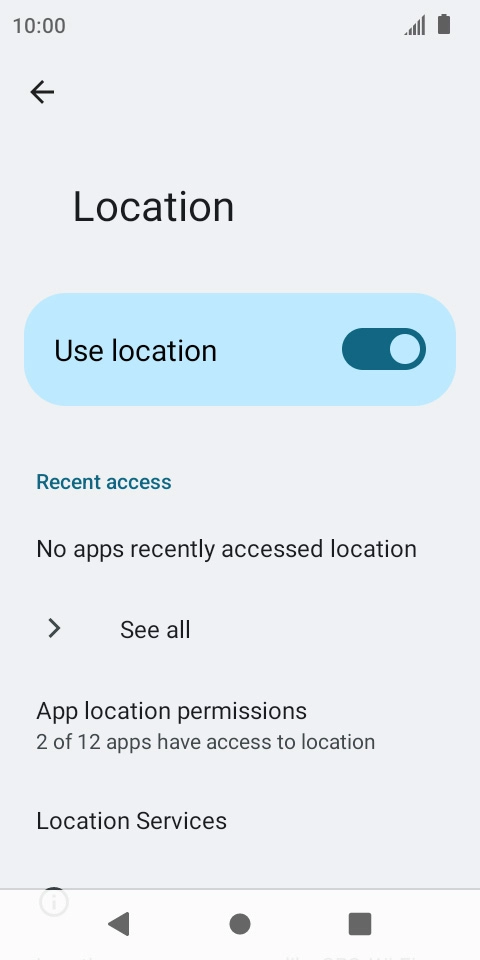 Press App location permissions. Press App location permissions.