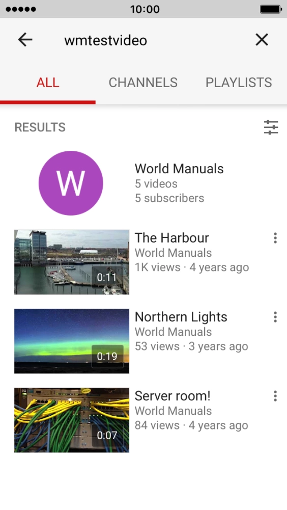 Press the required video clip. Press the required video clip.