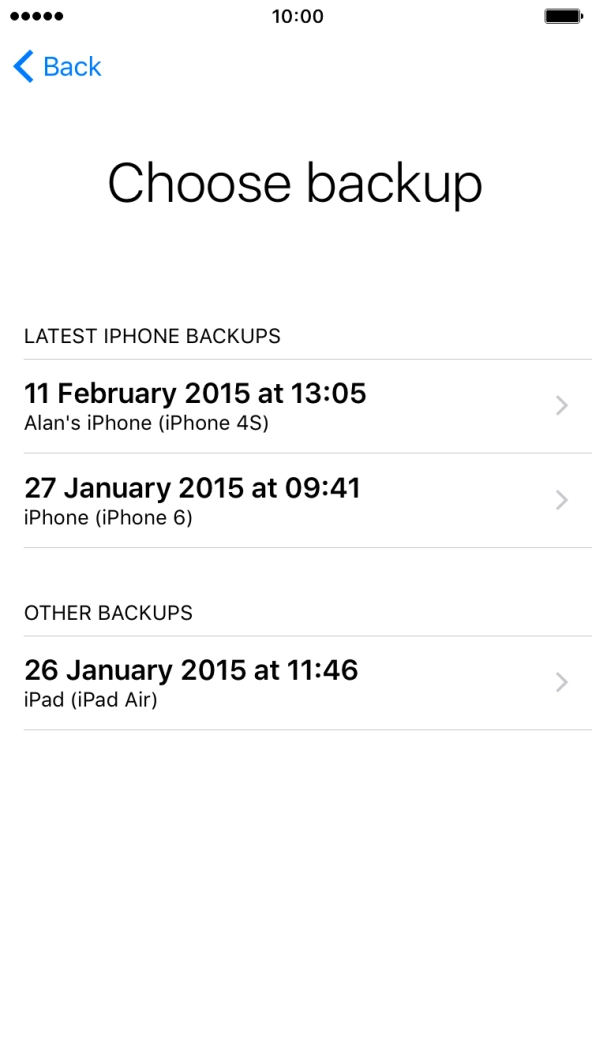 Press the required backup and your phone restores the contents of the selected backup. Follow the instructions on the screen to complete the activation. Press the required backup and your phone restores the contents of the selected backup. Follow the instructions on the screen to complete the activation.