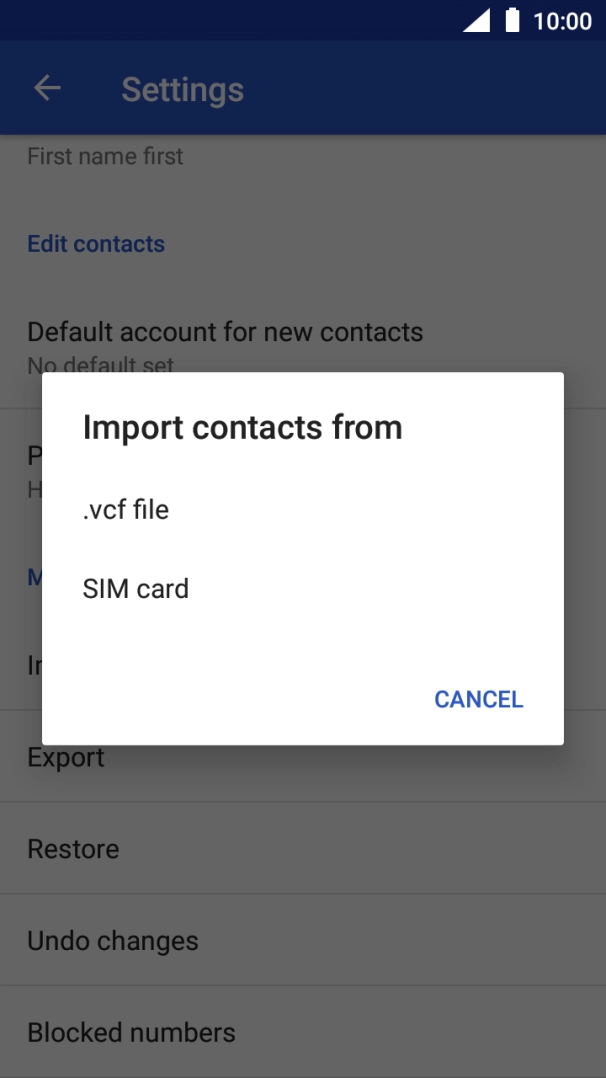 Press SIM card.