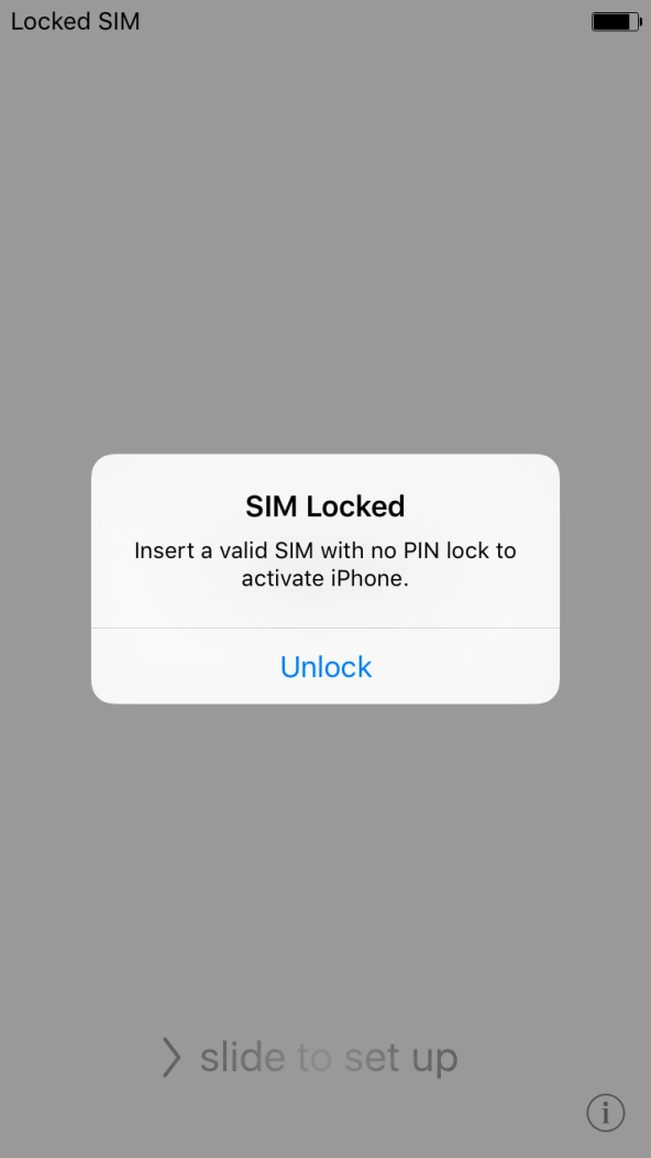 If your SIM is locked, press Unlock. If your SIM is locked, press Unlock.