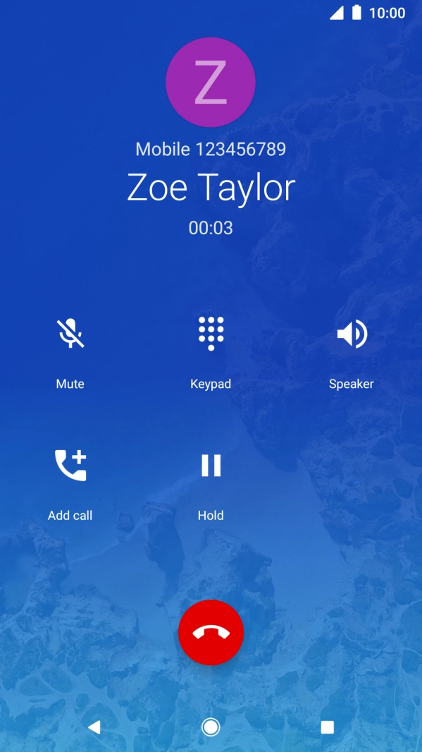 Press the end call icon. Press the end call icon.
