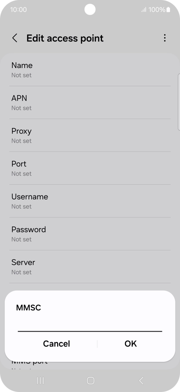 Key in http://mmsc.telstra.com:8002 and press OK.