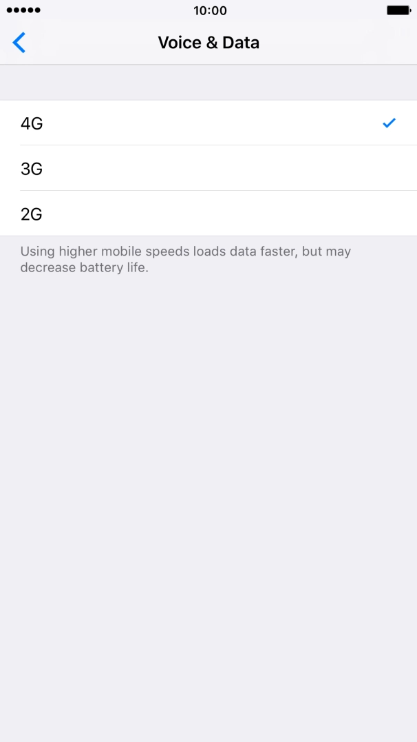 Press the required network mode. Press the required network mode.